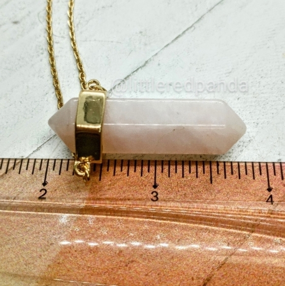 Rose quartz point necklace - Picture 3 of 6